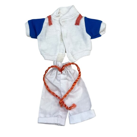 Vintage Barbie? Doll White & Blue Outfit With Orange Accents - Picture 1 of 1